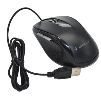 Проводная USB мышь Gembird MUS-6B-01 1600DPI, Black
