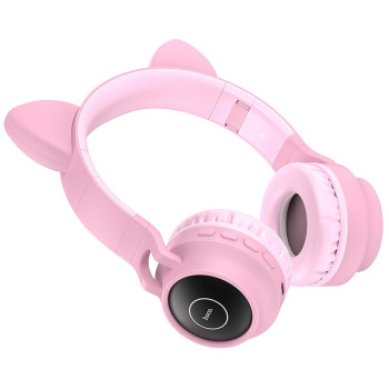 Беспроводная Bluetooth-гарнитура Hoco W27 Cat ear, Pink