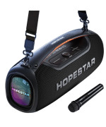 Портативная беспроводная Bluetooth колонка HOPESTAR A60 100W ВТ 5.1 с ремнем и микрофоном, Black