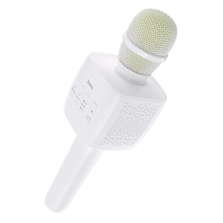 Мікрофон караоке безпровідний, портативна акустика Hoco BK5 Cantando, White
