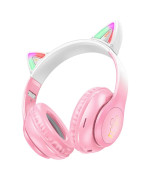 Bluetooth Стерео Гарнітура HOCO W42 Cat Ear 400 mAh, Pink