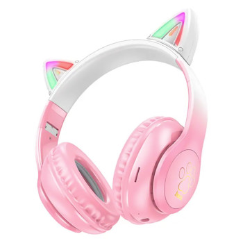 Bluetooth Стерео Гарнитура HOCO W42 Cat Ear 400 mAh, Pink