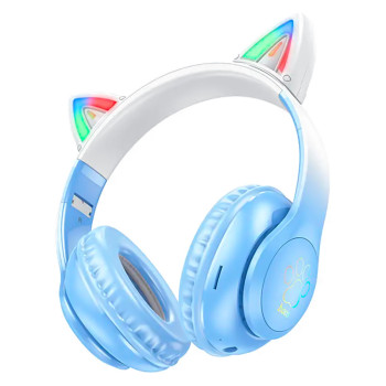 Bluetooth Стерео Гарнітура HOCO W42 Cat Ear 400 mAh, Blue