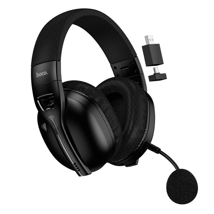 Беспроводные игровые наушники - гарнитура HOCO W114 600mAh, Black