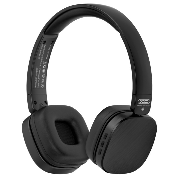 Накладні Bluetooth навушники XO BE23 (300 mAh/BT 5.0), Black