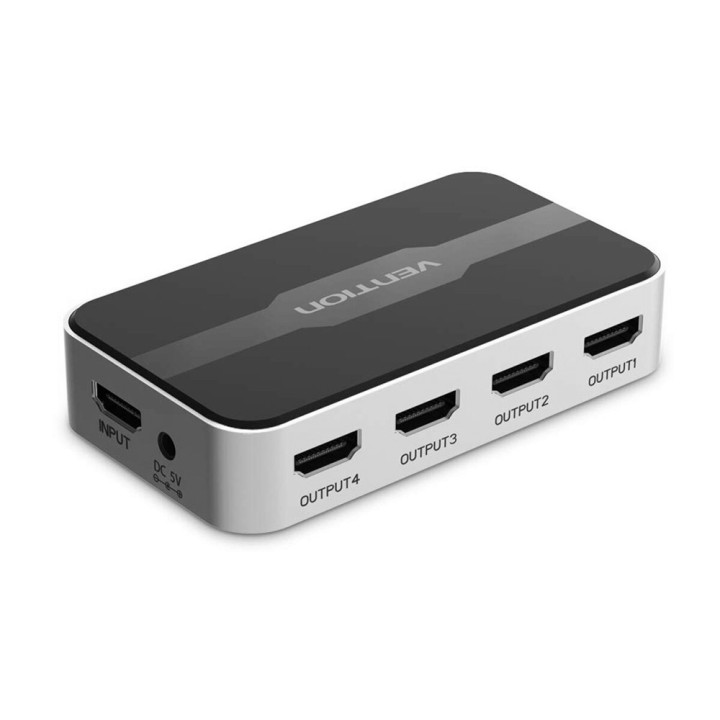 Сплиттер VENTION ACCG0-EU 1 in 4 Out HDMI 4k*30Hz, Black-Gold
