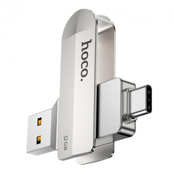 Флеш-память Hoco UD10 USB / Type-C 32GB Steel