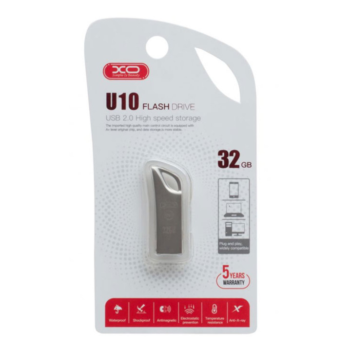 USB флешка XO U10 32GB USB 2.0 Steel
