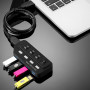 USB HUB Super Speed 4 USB 3.0 с переключателями, Black