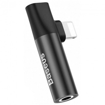 Перехідник розгалужувач Baseus L43 Lightning - Lightning, AUX Black