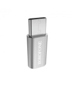 Перехідник OTG Borofone BV4 Micro-USB - Type-C, Silver