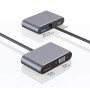 Перехідник адаптер 4in1 Type-C to HDMI / VGA / Type-C PD 87W / USB 3.0, Grey