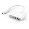 Картридер (CardReader) OTG 3-in-1 Type-C to USB/TF/SD, White