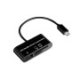 Картридер (CardReader) OTG 3-in-1 microUSB to USB/TF/SD, Black
