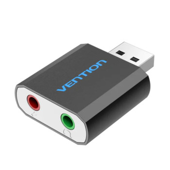 Зовнішня звукова карта VENTION VAB-S17-B USB to TRS 3.5mm Audio / TRS 3.5mm Mic, Black