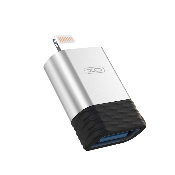 Перехідник адаптер OTG XO NB186 USB-Lightning, Steel