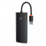 USB Hub Baseus Lite Series 4-Port USB-A HUB Adapter (USB-A to USB 3.0*4 BS-OH012) 25см, Black