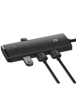 USB Hub Baseus Lite Series 4-Port USB-A HUB Adapter (USB-A to USB 3.0*4 BS-OH013) 1м, Black