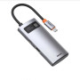 Type-C Hub Baseus Metal Gleam Series 4 в 1 (USB 2.0/USB 3.0/Type-C/HDMI CAHUB-CY0G), Grey