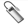 Type-C Hub Baseus Metal Gleam Series 4 в 1 (USB 2.0/USB 3.0/Type-C/HDMI CAHUB-CY0G), Grey