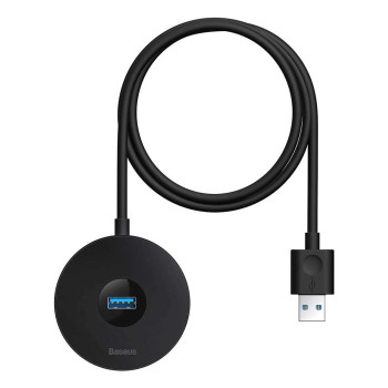 USB Hub Baseus round box HUB Adapter (USB-3.0 to USB 3.0*1 + USB2.0*3 CAHUB-U01) 1m, Black