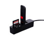 USB HUB-картридер Combo 5in1 3USB / SD /TF, Black