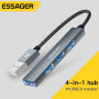 Хаб Essager EHBA04-FY0G-P Type-C 4 in 1, Steel