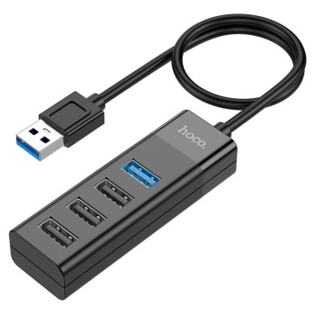 USB HUB HOCO HB25 4in1 (USB to USB3.0+USB2.0*3), Black