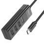 USB HUB HOCO HB25 4in1 (Type-C to USB3.0+USB2.0*3), Black