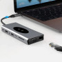 USB HUB Remax RU-U99 с функцией беспроводной зарядки 7 USB / Type-C PD / HDMI 4K / SD / TF / RJ45 / VGA / AUX 15 in 1, Gray