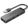 USB HUB Vention (4 Ports USB 3.0) 15см With Power Supply CHLBB, Black