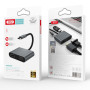 USB HUB адаптер XO HUB001 Type-C PD / USB 3.0 / HDMI / VGA, Steel