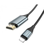 Переходник-адаптер HD HOCO UA15 Lightning to HDMI 2m, Black