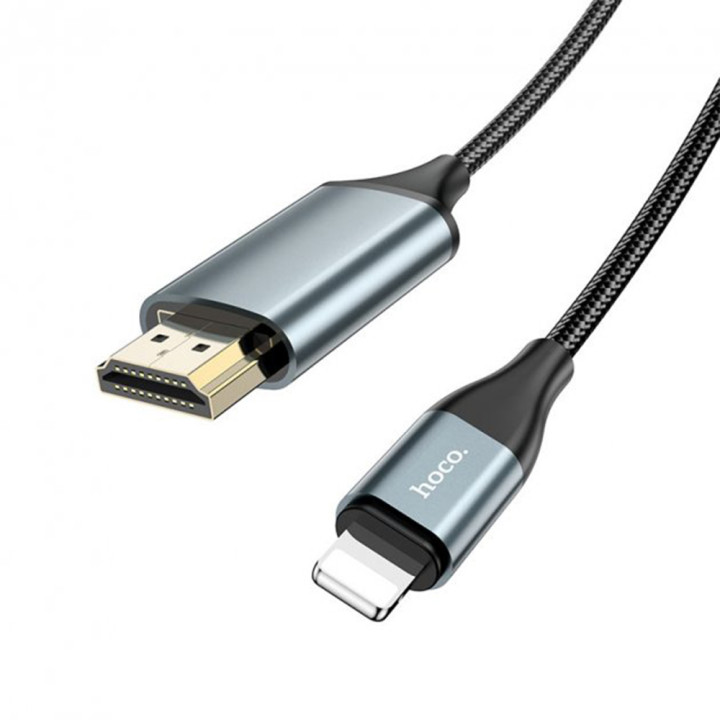 Переходник-адаптер HD HOCO UA15 Lightning to HDMI 2m, Black