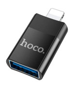 Перехідник OTG Hoco UA17 USB - Lightning, Black