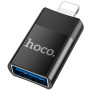 Перехідник OTG Hoco UA17 USB - Lightning, Black