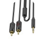 Аудиокабель HOCO UPA28 2RCA to Jack 3.5m, Black