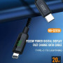 Data кабель XO NB-Q203A с функцией супер быстрой зарядки PD 20W Type-C to Lightning 1m, Black