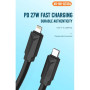 Data кабель XO NB-Q233A з функцією супер швидкої зарядки PD 27W Type-C to Lightning 1m, Black
