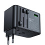 Сетевое Зарядное Устройство Acefast Z1 PD75W GaN 3Type-C + 2USB 2300W EU / US / UK / AU, Black