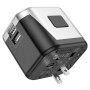 Мережевий зарядний пристрій Hoco AC5 2USB 1Socket зі змінними вилками стандартів EU / UK / US / AUS, Black