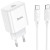Мережевий зарядний пристрій Hoco C76A Pro Type-C 3A PD, QC3.0 30W cable Type-C - Type-C 1m, White