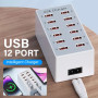 Зарядний пристрій USB HW-A6 12 в 1 60W EU, White