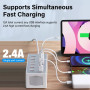Зарядний пристрій USB HW-A6 12 в 1 60W EU, White