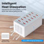 Зарядний пристрій USB HW-A6 12 в 1 60W EU, White
