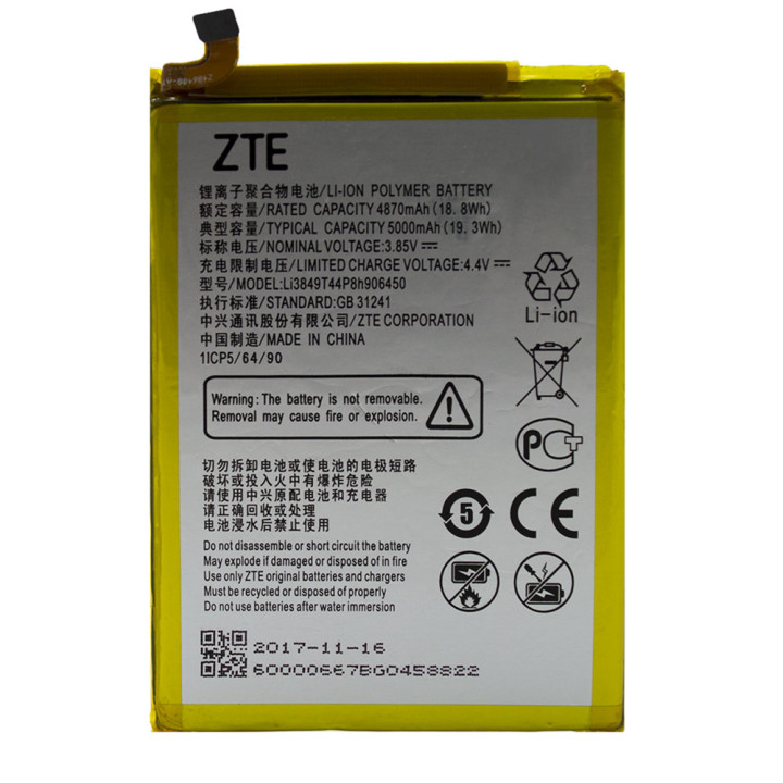 Аккумулятор Li3849T44P8h906450 для ZTE Blade A6 / A6 Lite (Original) 5000 мAh