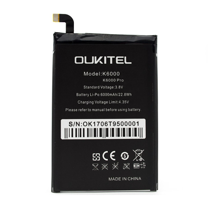 Аккумулятор Oukitel K6000, K6000 Pro, 6000mAh