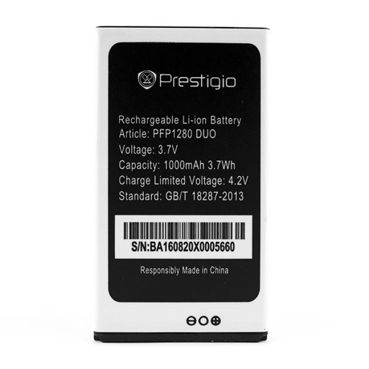 Аккумулятор PFP1280 Duo для Prestigio Muze B1, 1000mAh