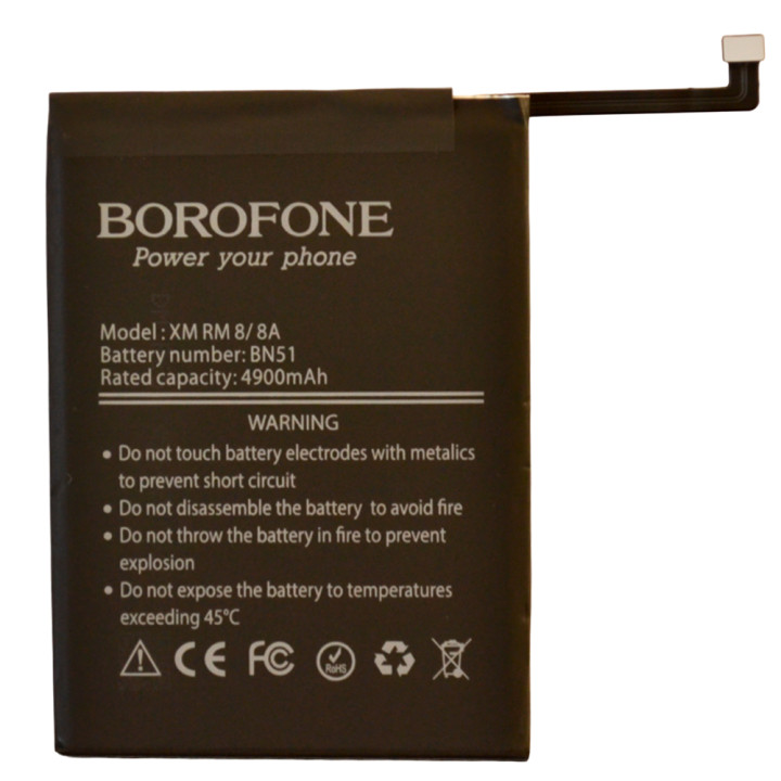 Акумулятор Borofone BN51 Xiaomi Redmi 8 / Redmi 8A, 3.85V 4900mAh