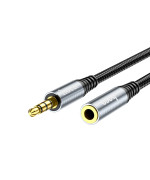 Кабель Аux Hoco UPA20 3.5 audio extension cable 1м, Grey